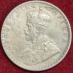 BRITISH INDIA 1 RUPEES 1912 -GEORGE V RARE Silver Coin #V-300