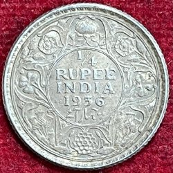 GEORGE V KING 1/4 RUPEES 1936 RARE COIN #V-312 (Copy)