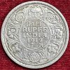 BRITISH INDIA 1/2 RUPEES -GEORGE V 1919 RARE SILVER COIN #V-323