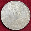BRITISH INDIA VICTORIA ONE RUPEES 1890 RARE SILVER COIN #V-335 - Image 2