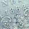 ONE RUPEES OF BRITISH INDIA OF 1862 VICTORIA QUEEN 4 DOTS SILVER COIN #V-302 - Image 3
