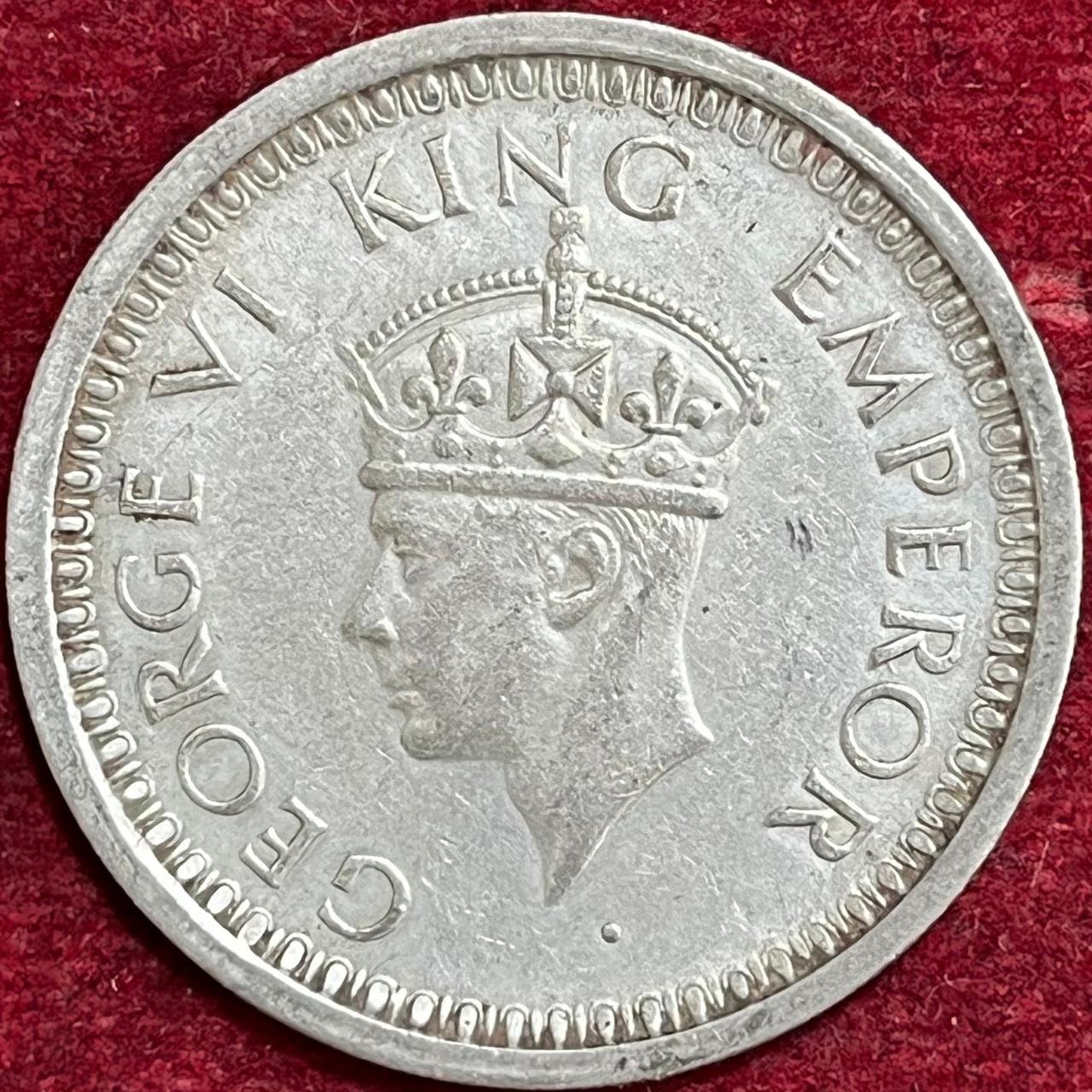BRITISH INDIA 1 RUPEES GEORGE VI 1945 RARE COIN #V-348 (Copy)