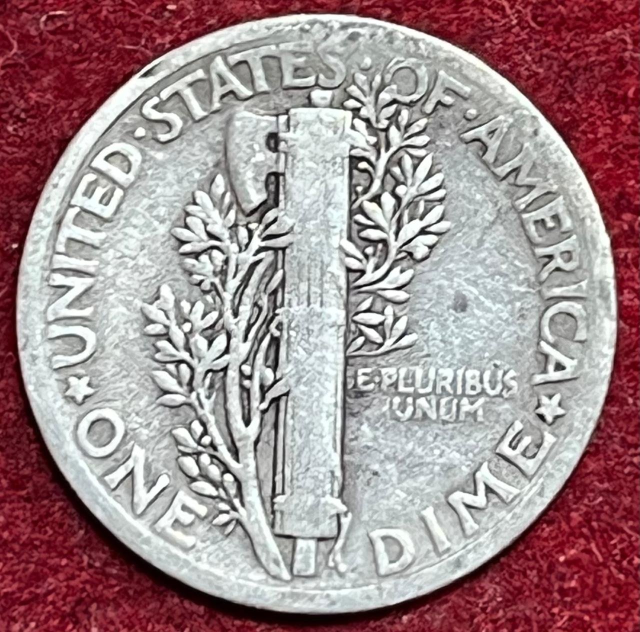UNITED STATES 1 DIME 1935 MERCURY DIME RARE SILVER COIN #V-383