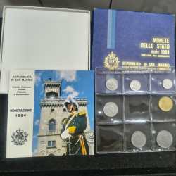 SAN MARINO 1984 7 PCS GEM UNC COIN SET WITH BOX