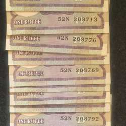 (45 NOTE) LOTT👌 1994 ONE RUPEES GOVERNOR Montek Singh Ahluwalia NOTE UNC ( 45 PCS LOTT )