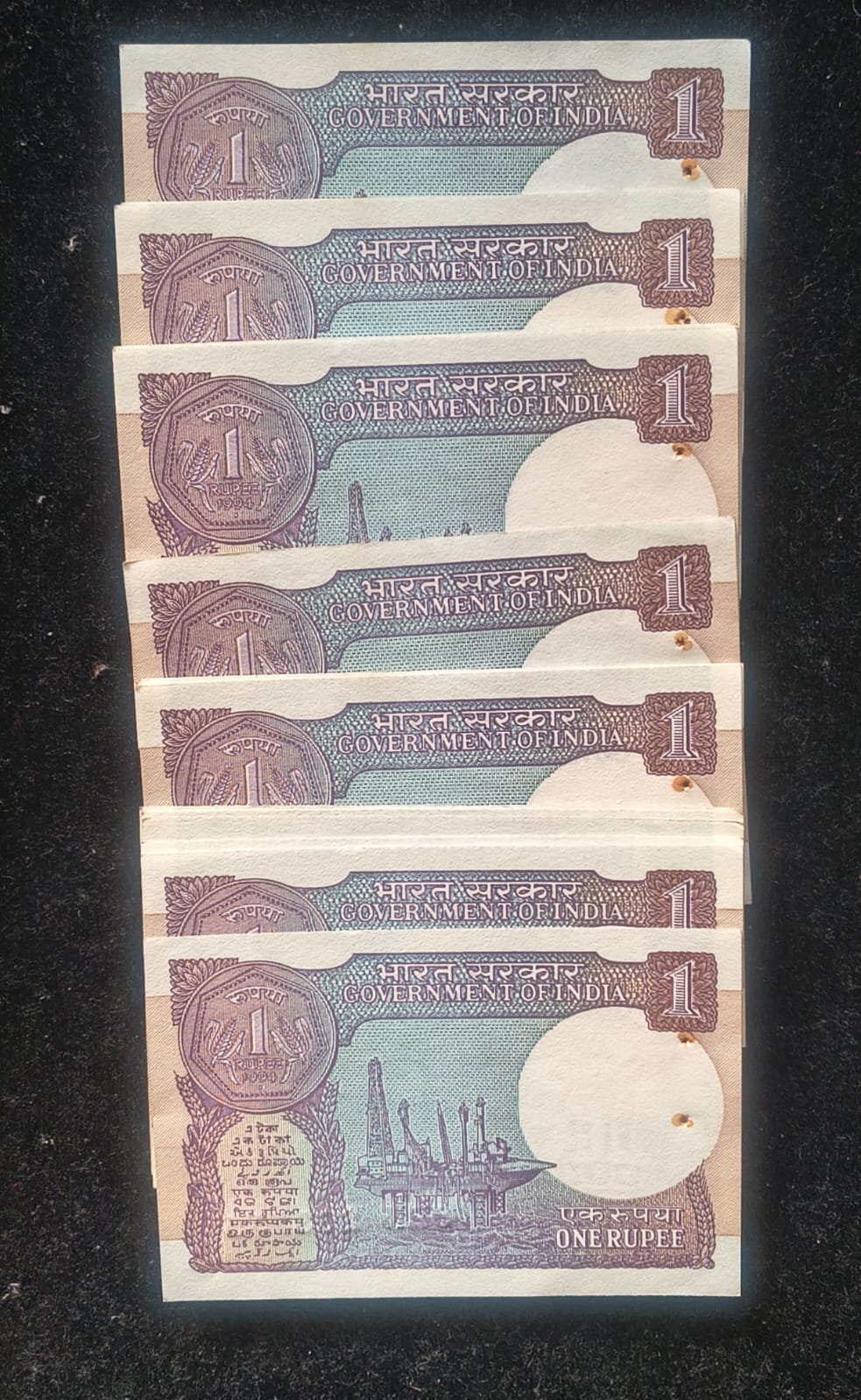 (45 NOTE) LOTT👌 1994 ONE RUPEES GOVERNOR Montek Singh Ahluwalia NOTE UNC ( 45 PCS LOTT ) - Image 2