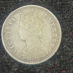 Alternative view of British India Two Anna -1893 Victoria Rare High Grade Coin #I-137