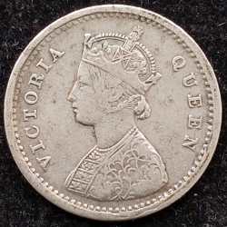 Alternative view of British India Two Anna -1874 Victoria Rare High Grade Coin #I-138