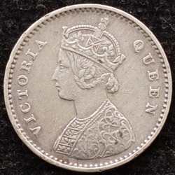 Alternative view of British India Two Anna -1862 Victoria Rare High Grade Coin #I-140