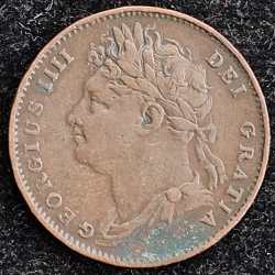1822 United Kingdom 1 Farthing - George IV 1st issue 1 Farthing (1⁄960) Weight 4.72 g Extremely rare coin # 1020