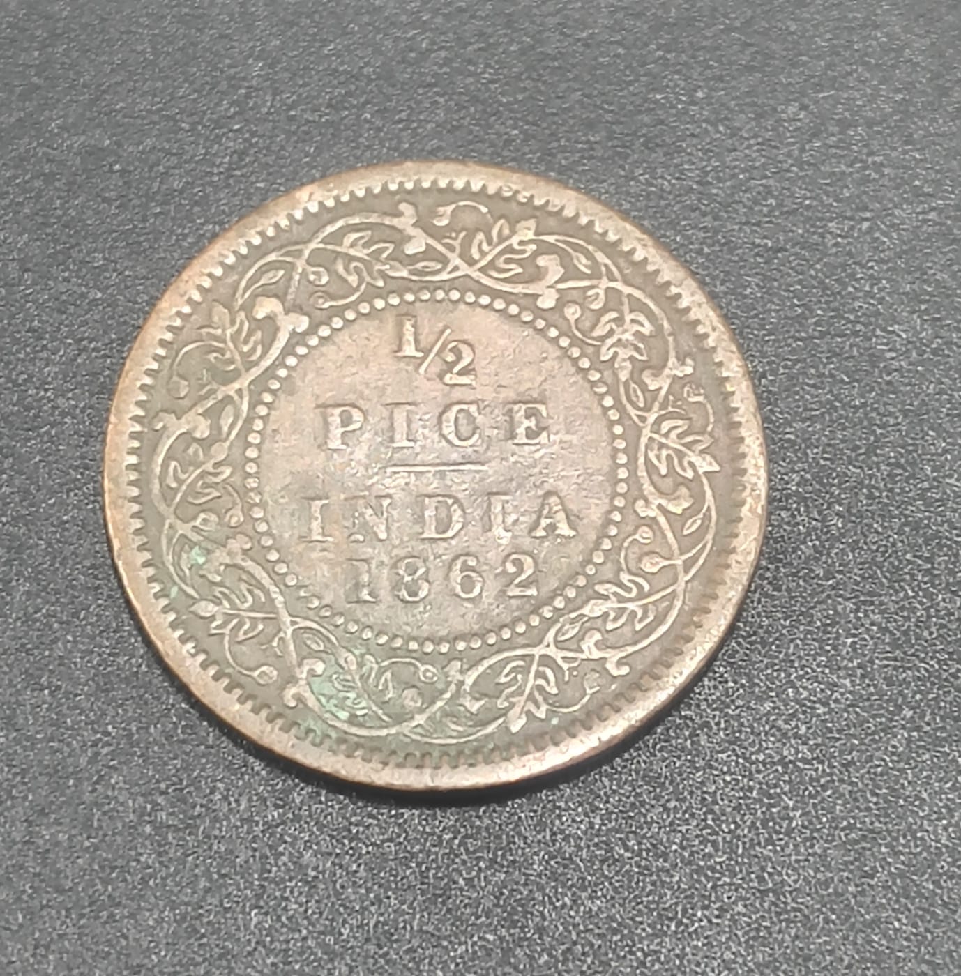 British India ½ Pice 1862 Victoria Rare Coin #I-221