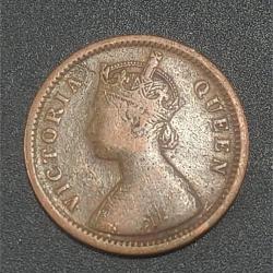 Alternative view of British India ½ Pice 1898 Victoria Rare Coin #I-222
