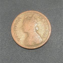 Alternative view of British India ½ Pice 1901 Victoria Rare Coin #I-223