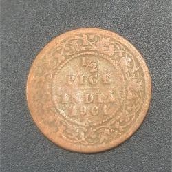 British India ½ Pice 1901 Victoria Rare Coin #I-223