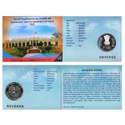 Centenary Year Of University Of Delhi 2022 Kolkata Mint Commemorative Coin Proof Set