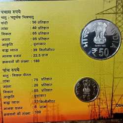 Alternative view of 50 YEARS OF ENGINEERING EXCELLENCE RARE (2 COIN SET) KOLKATA MINT UNC SET