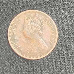 Alternative view of British India 1/12 Anna 1897 Victoria Rare Coin #I-261