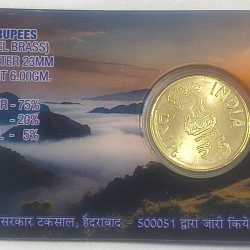 Alternative view of 5 Rs (BIRTH CENTENARY OF RANI GAIDINLIU) COMMEMORATIVE ISSUE RARE UNC COIN CARD SPECIAL EDITION