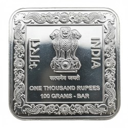 Alternative view of BRIHADEESHWARA TEMPLE THANJAVUR 1000 RUPEE RARE SILVER PLATED 100 GRAM RARE BEAUTIFUL TOKEN COIN WITH BOX STAND