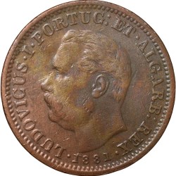 Copper 1/4 Tanga of Ludovicus I(AD 1881) of Indo-Portugal KM # 308 Scarce
