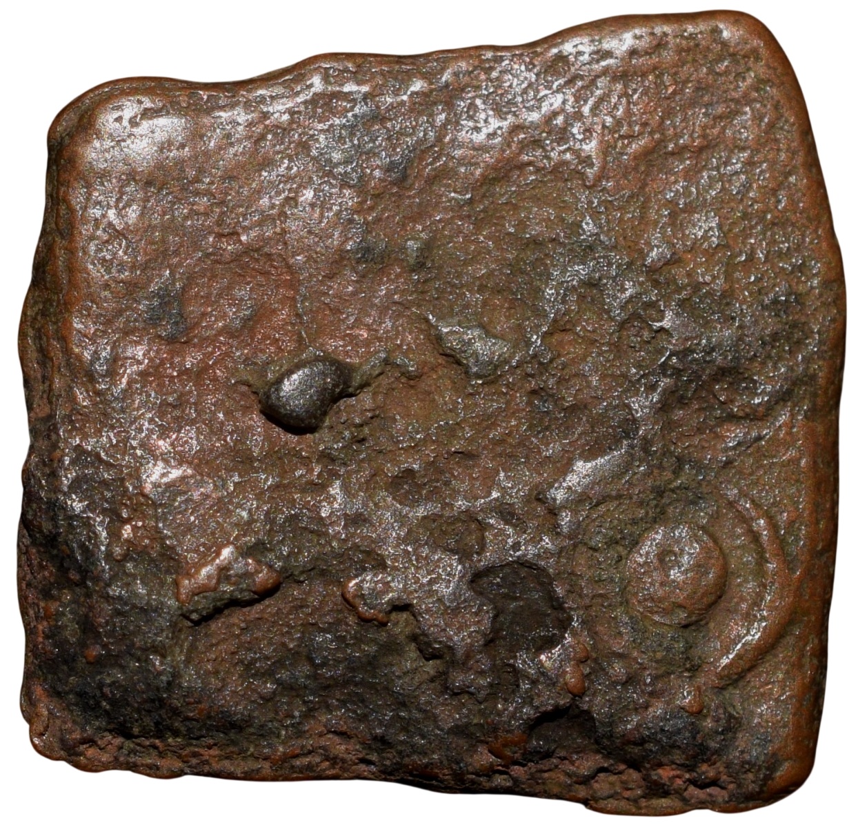 Copper Coin of Satavahana Dynasty(100 BC) from Karad Lion/Ujjaini - Image 2