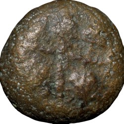 Alternative view of Copper Coin of Satavahan Dynasty (1st Cen. BC) from Paithan Region Elephant/Tree Type