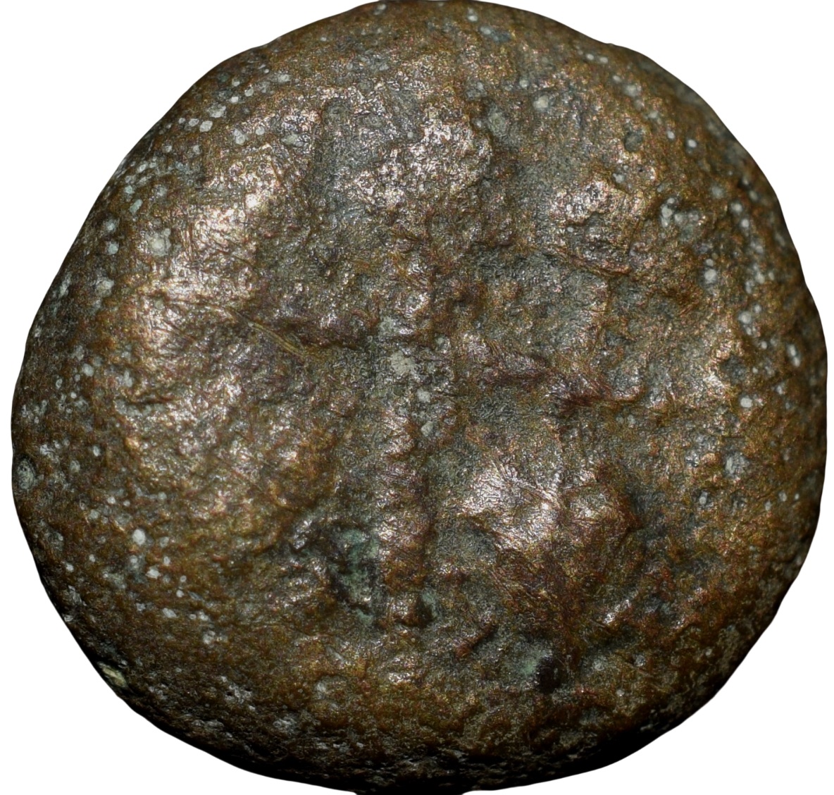 Copper Coin of Satavahan Dynasty (1st Cen. BC) from Paithan Region Elephant/Tree Type - Image 2