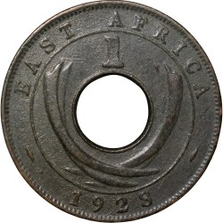 Alternative view of Bronze 1 Cent of George V (AD 1928) of East Africa Scarce