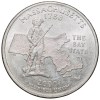 Nickel 1/4 Dollar of United States of America (AD 2000) Commemorative Issue 'Massachusetts - The Bay State'