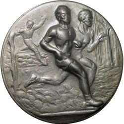 Nickel Olympics Hurdle Racing Token (19th Cen. AD) Uniface Repuse Type