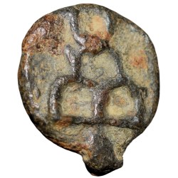 Alternative view of Cast Copper Kakani of Sunga Kingdom(187-75 BC) with Elephant without rider from Vidarbha Region Beautiful Grade