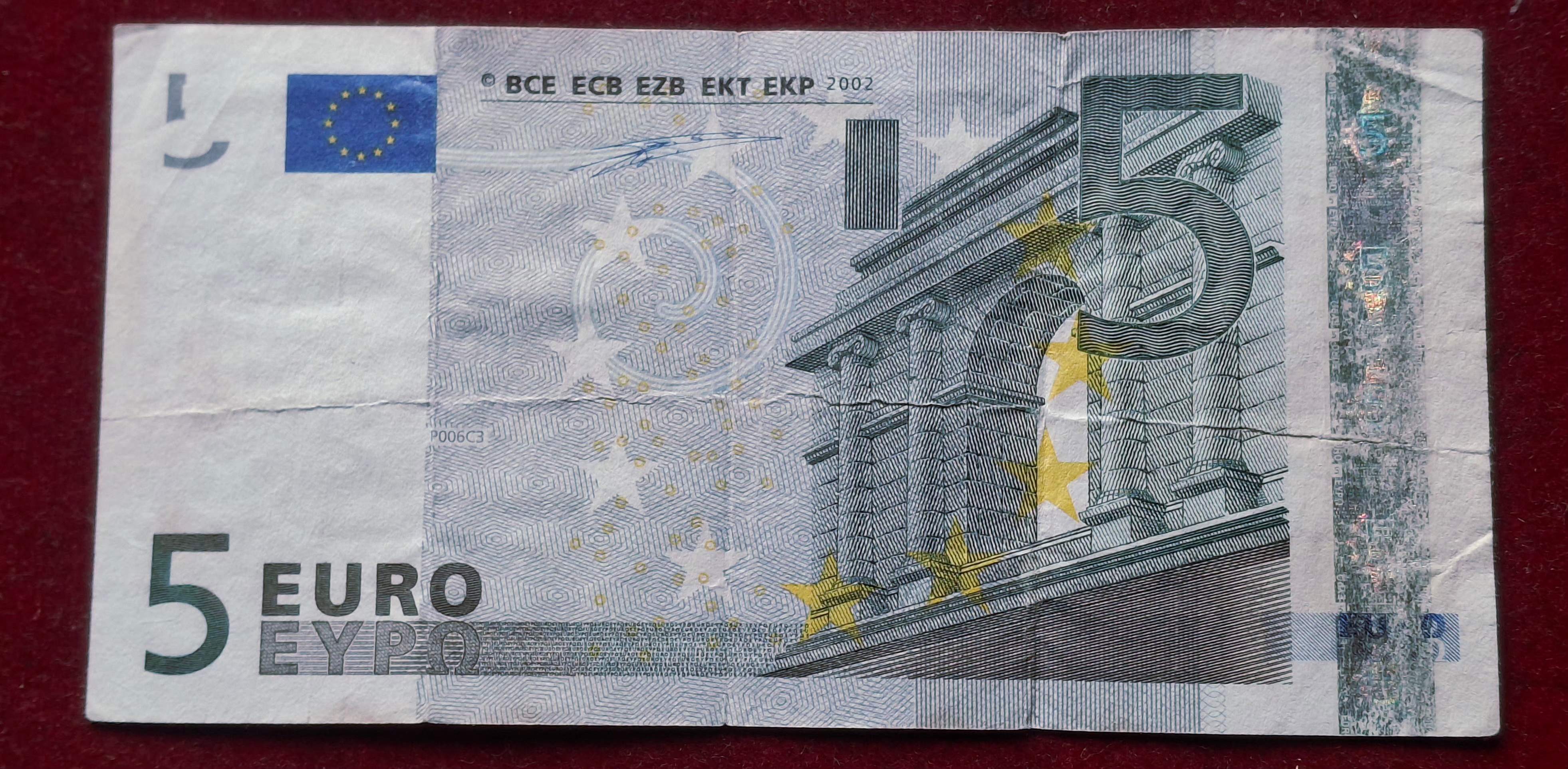 Eurozone 5 Euros Europa Series Rare World Note #B2