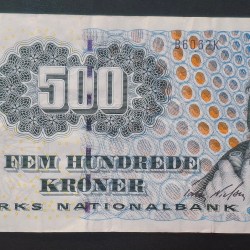 Denmark 500 Kroner Famous Men and Women Rare World Note #B2