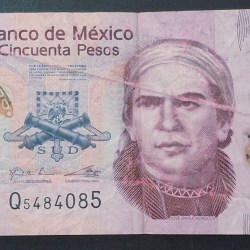 Mexico 50 Pesos Rare Polymer World Note #B2