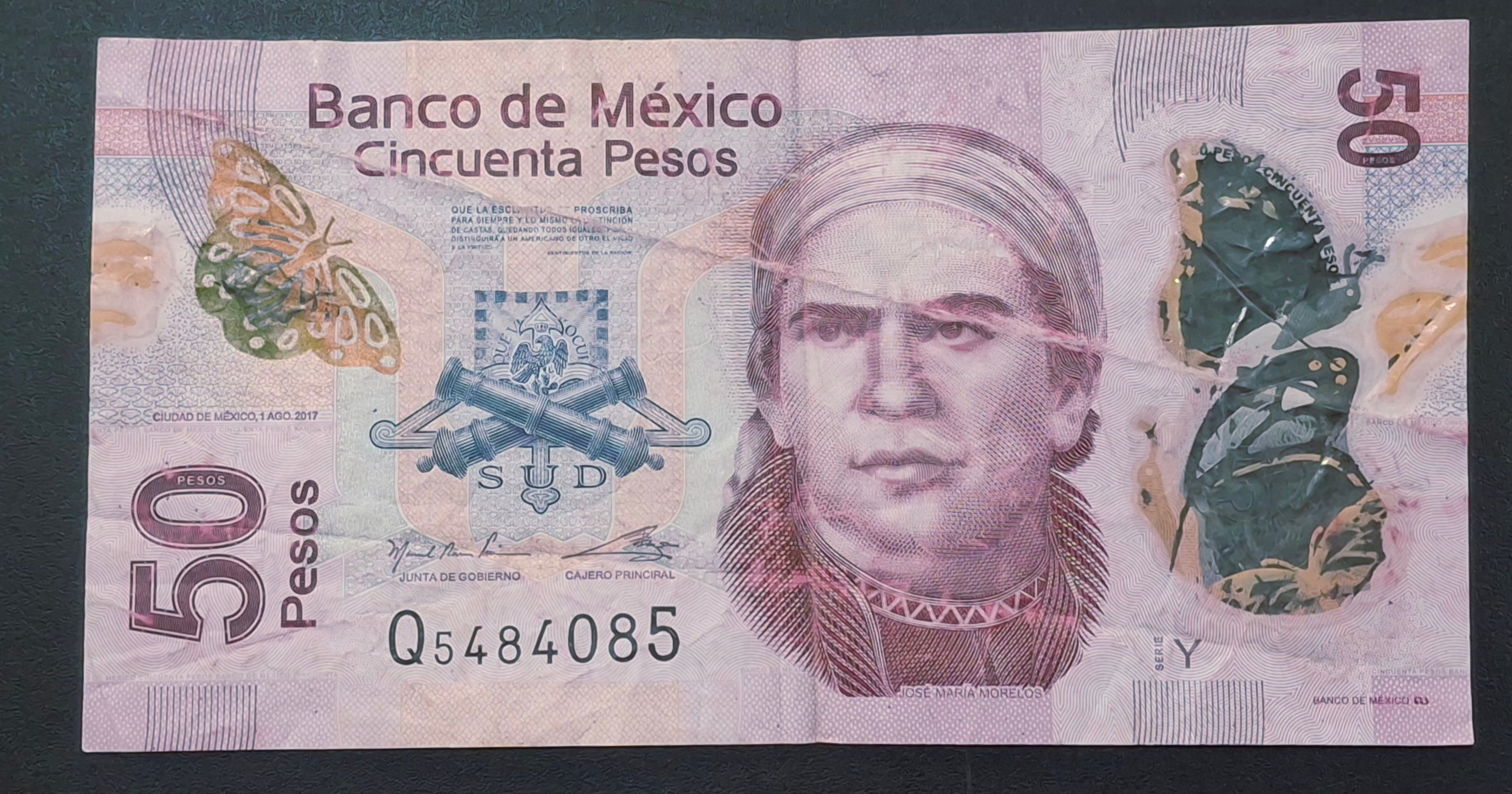 Mexico 50 Pesos Rare Polymer World Note #B2