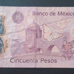 Alternative view of Mexico 50 Pesos Rare Polymer World Note #B2