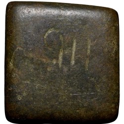 Copper Old Weight with Nagari Numberal '1' & two Vertical lines from Vidarbha Region 19th Cen. AD