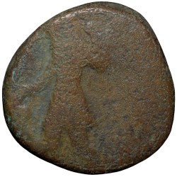 Akbar, (AD 1556-1605), Copper Dam, Mystorious Anonymous Type with illigible Legends, 19.94 Gms, Extremely Fine.