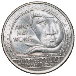Nickel 1/4 Dollar of United States of America (AD 2022) Commemorative Issue 'Anna May Wong'
