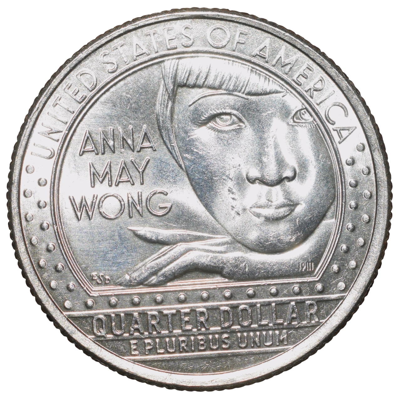Nickel 1/4 Dollar of United States of America (AD 2022) Commemorative Issue 'Anna May Wong'