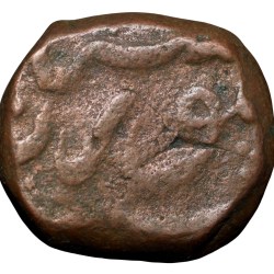 Alternative view of Copper 1 Paisa of Aurangzeb(AD1658-1707) of Surat Mint KM285.11 Toughra Legend