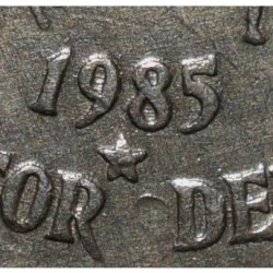 Alternative view of Copper-Nickel 25 Paise of Republic India (AD1985) Forestry for Development of Hyderabad Mint Rare