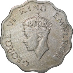 Copper-Nickel 1 Anna of George VI (AD 1947) of Bombay Mint