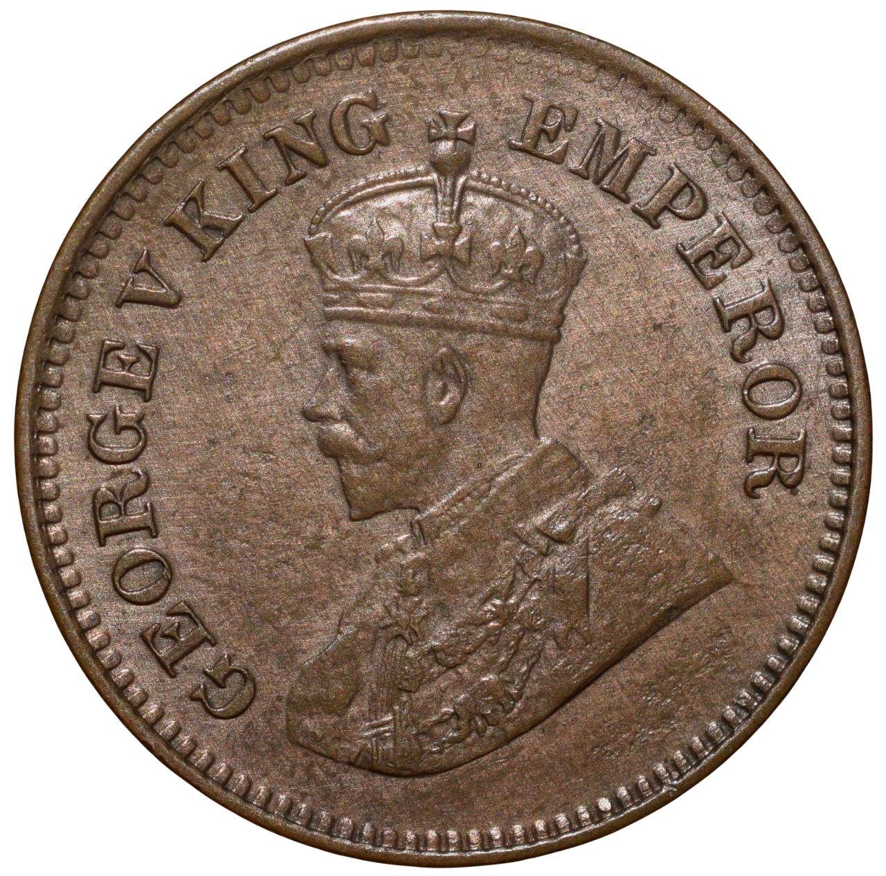 Bronze 1/2 Pice of George V (AD1936) of Calcutta Mint About UNC Grade