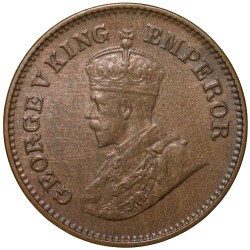 Alternative view of Bronze 1/2 Pice of George V (AD1936) of Calcutta Mint About UNC Grade