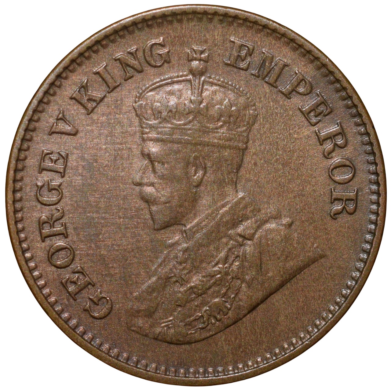 Bronze 1/2 Pice of George V (AD1936) of Calcutta Mint About UNC Grade - Image 2