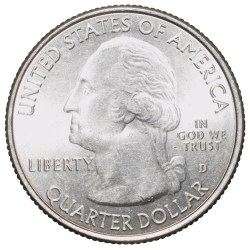 Alternative view of Nickel 1/4 Dollar of United States of America (AD 2015) Commemorative Issue 'Nebraska' - Homestead' State UNC Grade