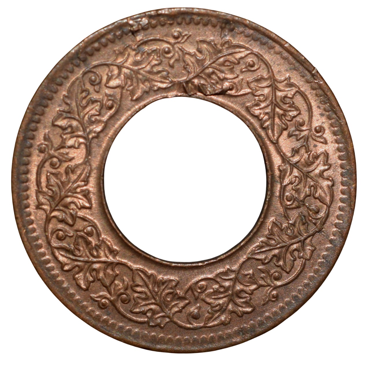 Bronze 1 Pice of George VI (AD 1945) of Bombay Mint Flat Crown Type UNC Grade Extra Metal Error