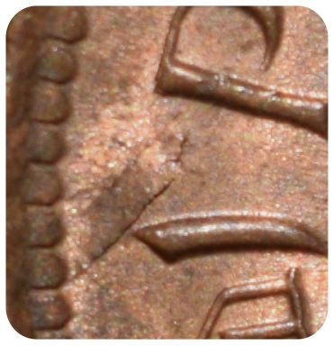 Bronze 1 Pice of George VI (AD 1945) of Bombay Mint Flat Crown Type UNC Grade Extra Metal Error