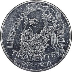 Alternative view of Brazil 5000 Cruzeiros 1992 - 200th anniversary of Tiradentes' death Rare UNC Coin # Z-52